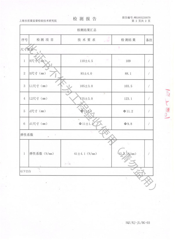 ZTA型弹簧减震器检测报告